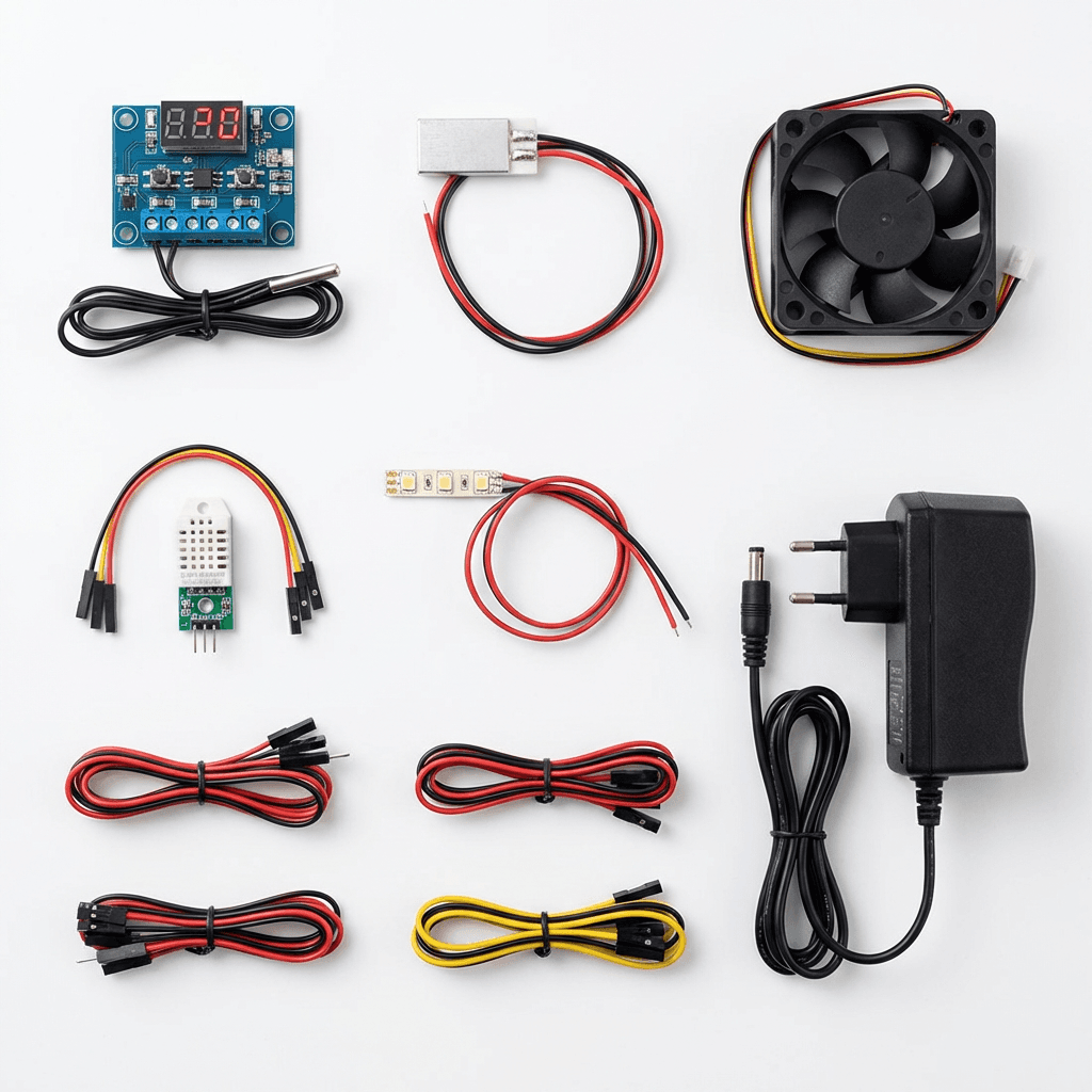 All Sh-Room electronic components laid out