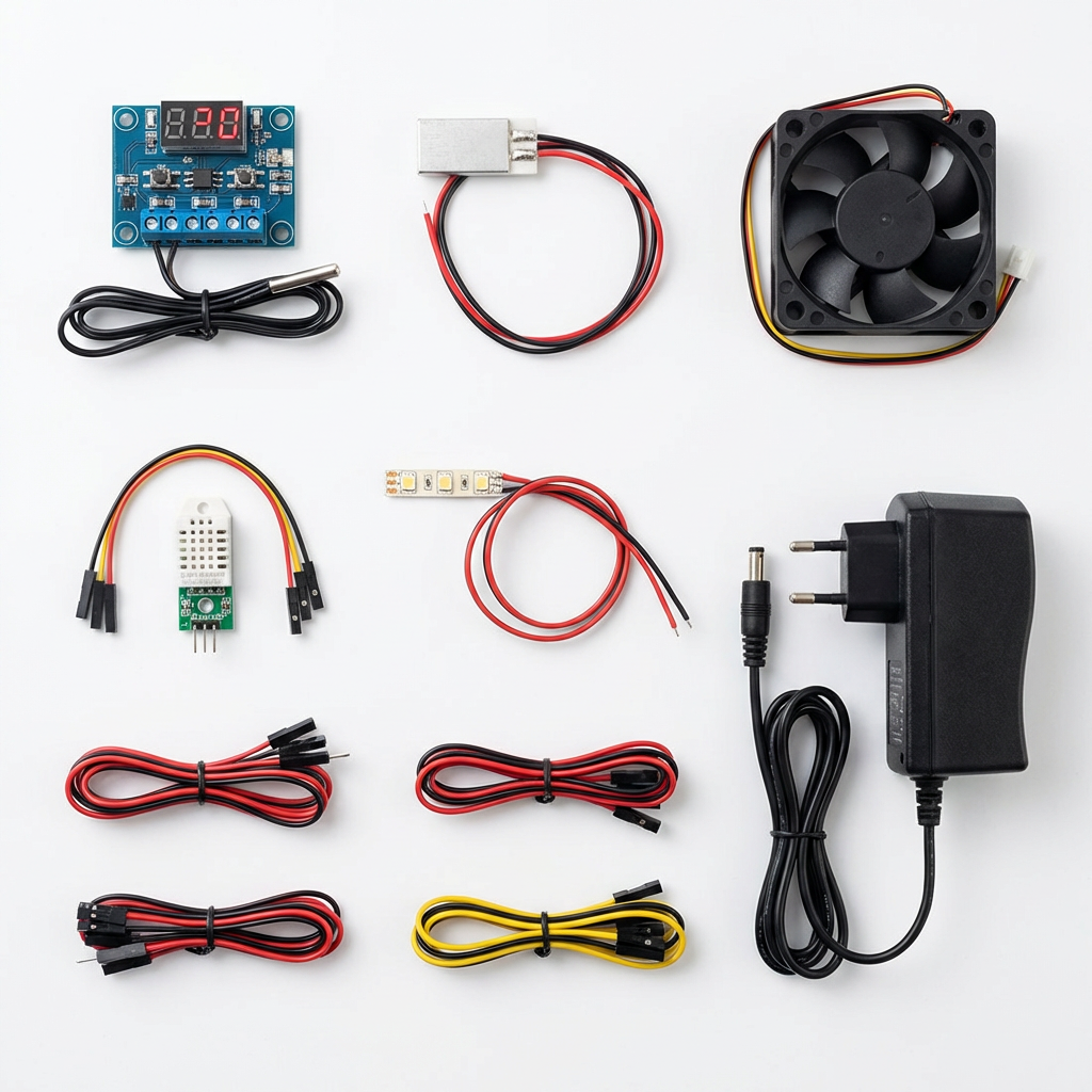 All Sh-Room electronic components laid out